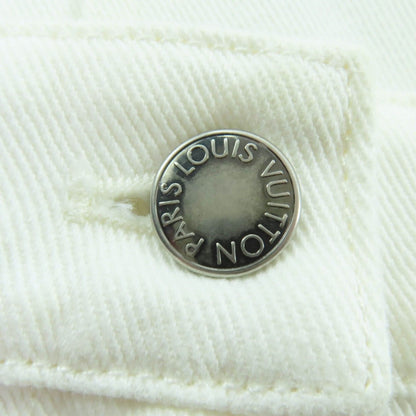 Louis Vuitton Cotton Frayed Hem Denim Skirt White 36 — view 8