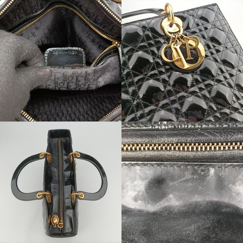 Christian Diorchristian Dior Lady Dior Black Patent 08-ma-1029