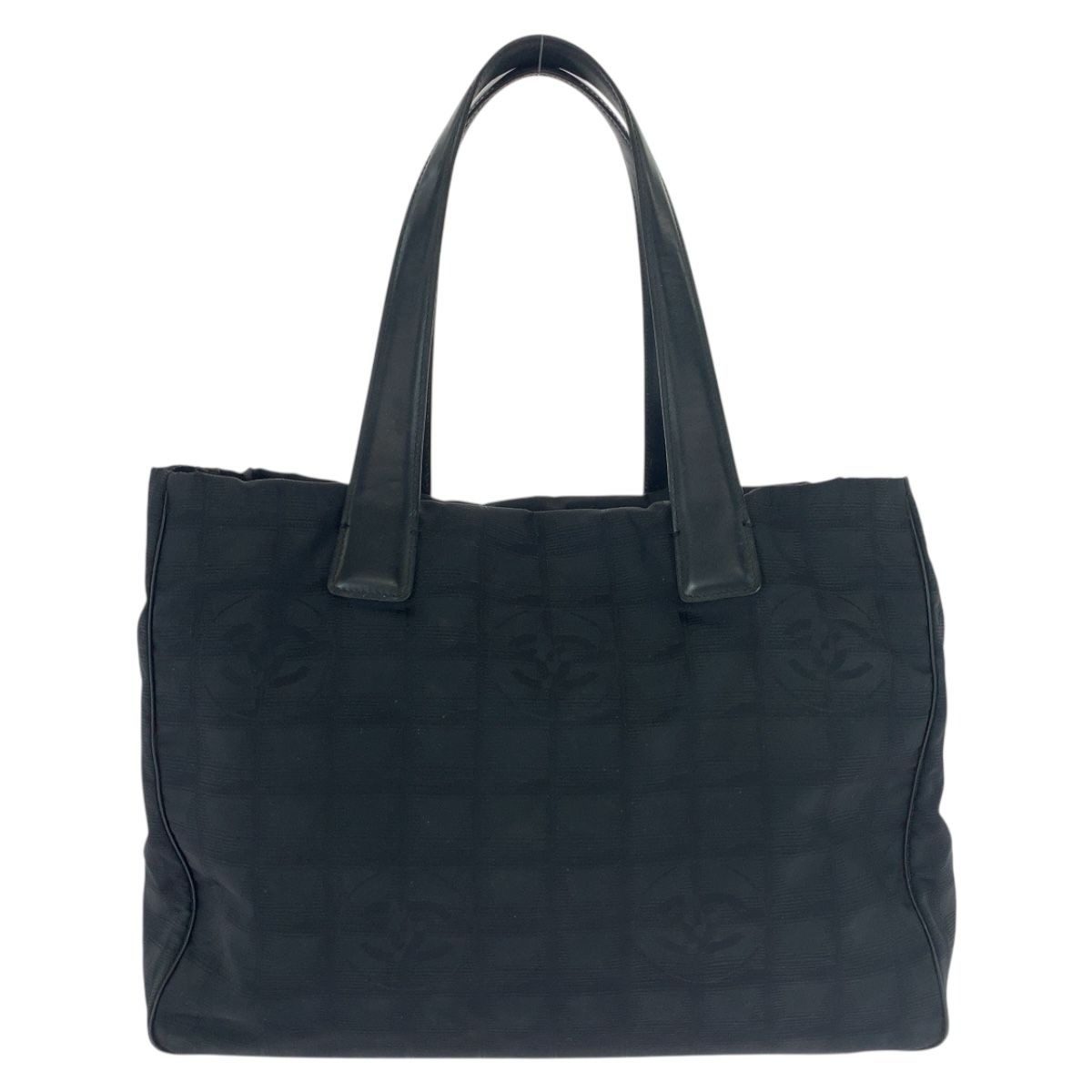 Chanel New Travel Line New Toto MM Black Gold Tote Shoulder Bag