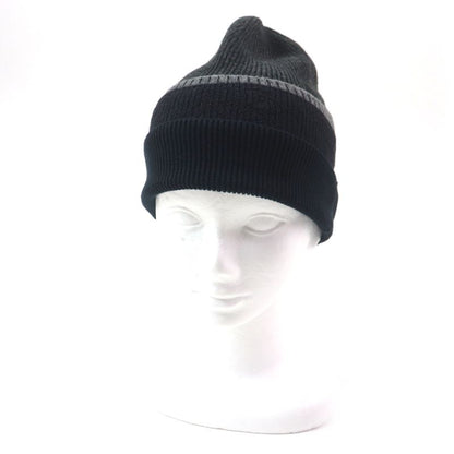 Louis Vuitton Cashmere Wool LV Logo Embroidered Knit Cap Gray Black Navy M