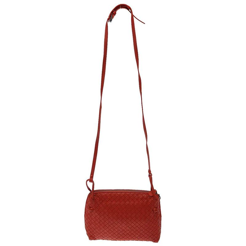 Bottega Veneta Nodini Intrecciato Leather Shoulder Bag in Red