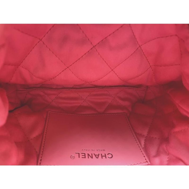 Chanel 22 Mini Handbag Shoulder Bag As3980 Shiny Calfskin Logo Chain Pink