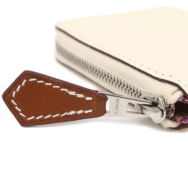 Hermes Coin Case Azap Silk Inn Mini Compact Vaux Epson Nata Silver Hardware Off