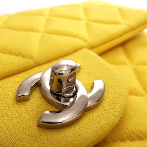 Chanel Matelasse 20 Chain Shoulder No 19 Cotton Yellow Mini Matelasse Chanel