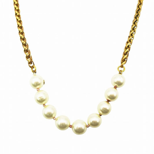 Chanel Vintage Pearl Gold Long Chain Necklace