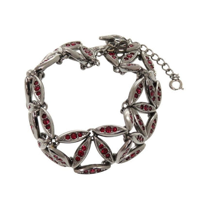 Dior Bracelet Metal Stones Gunmetal Accessories 1518