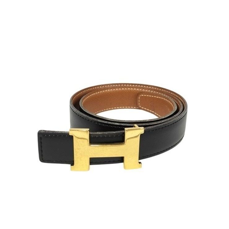 Hermes Belt Mini Constance Black Gold Leather Hhardware