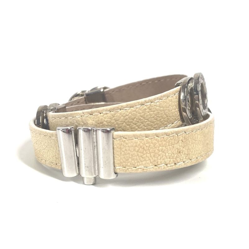 Bvlgari Bracelet Bvlgari Logo Double Coiled Leather Beige