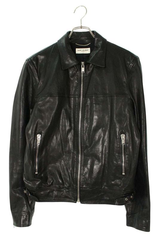Saint Laurent Paris 378933 Y5hf1 Calf Leather Single Leather Jacket Men's 52
