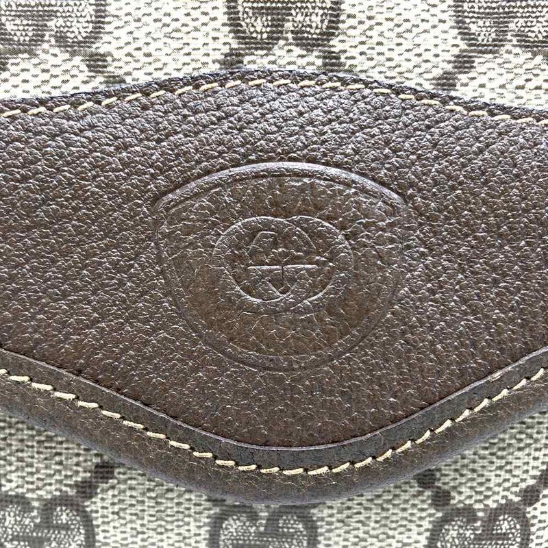 Gucci Old Gucci 001 113 Shoulder Bag Brown GG Supreme Canvas/leather Ladies Men