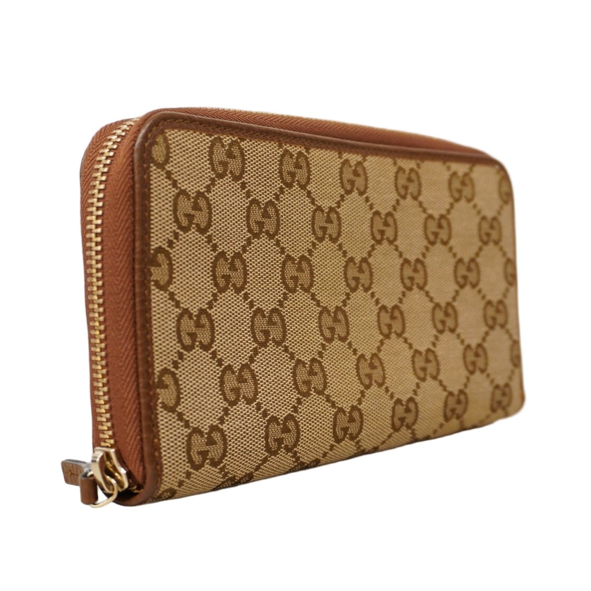 Gucci Wallet GG Canvas Brown Champagne Gold — view 2