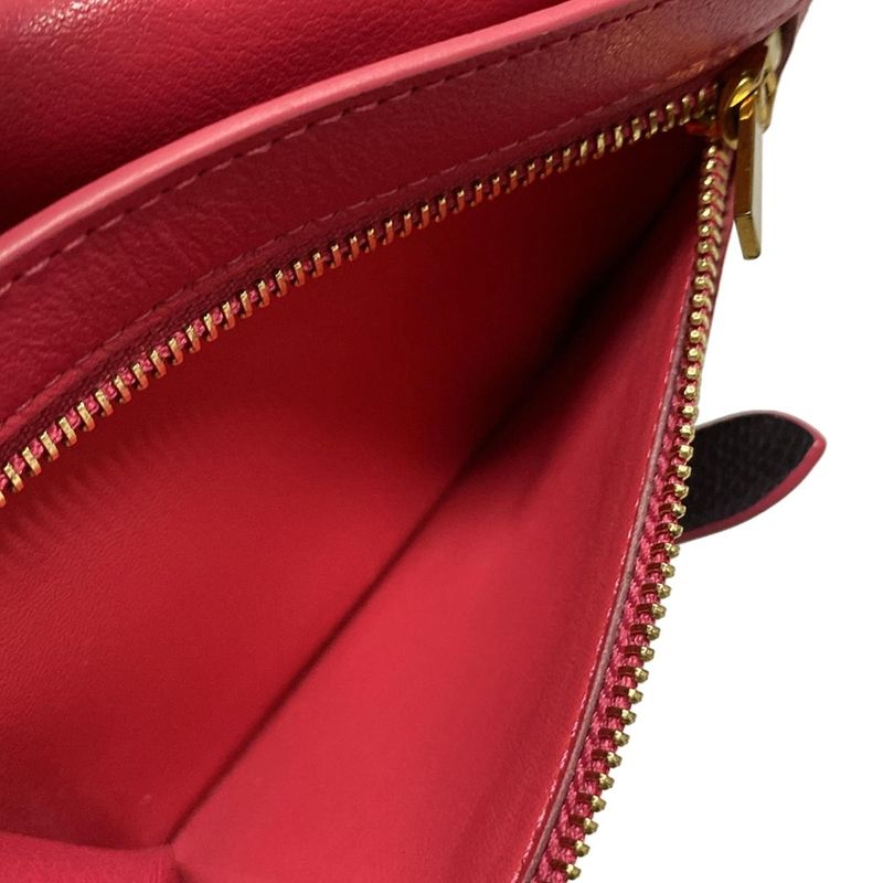 Celine Bifold Wallet Medium Strap Wallet Black And Pink Leather