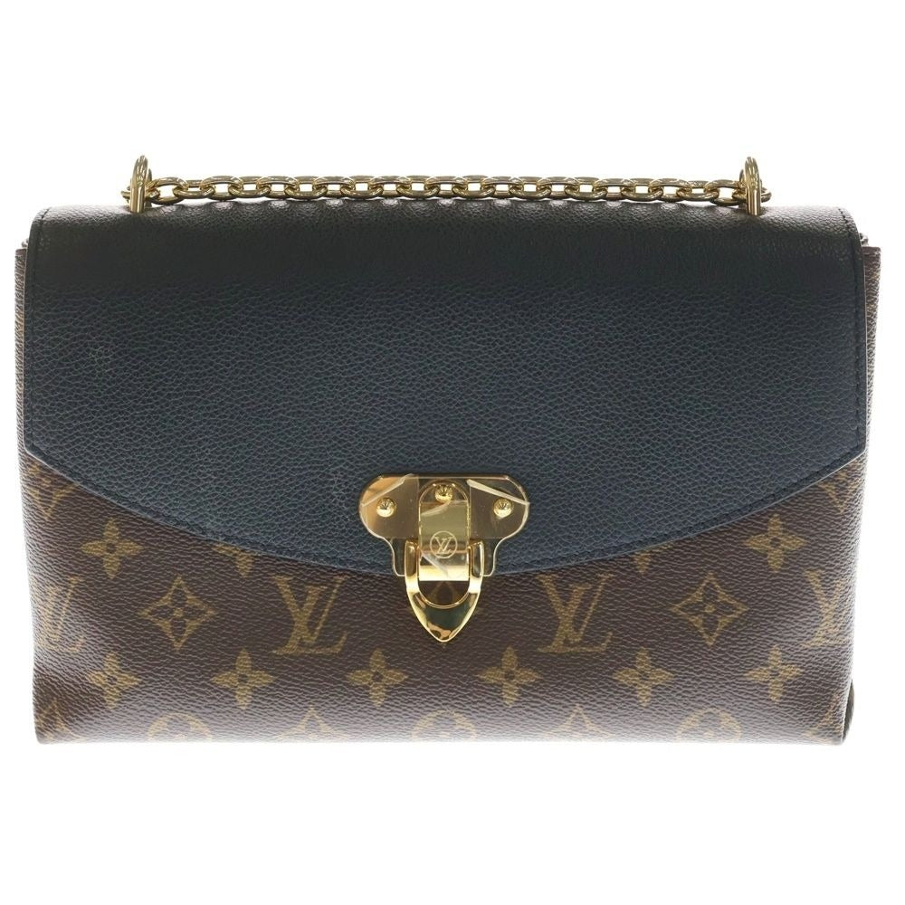 Louis Vuitton Monogram Saint Placid 2-Way Shoulder Bag Chain Black Brown Red