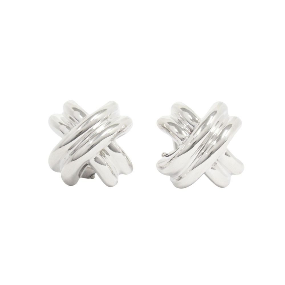 Tiffany & Co Signature Cross Earrings Vintage Silver