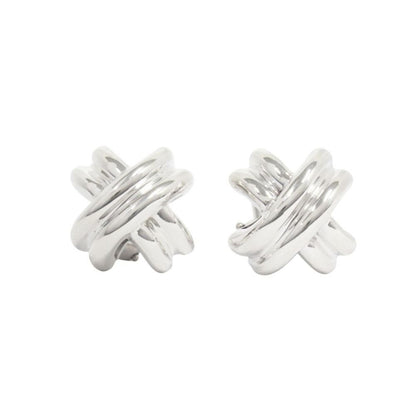 Tiffany & Co Signature Cross Earrings Vintage Silver