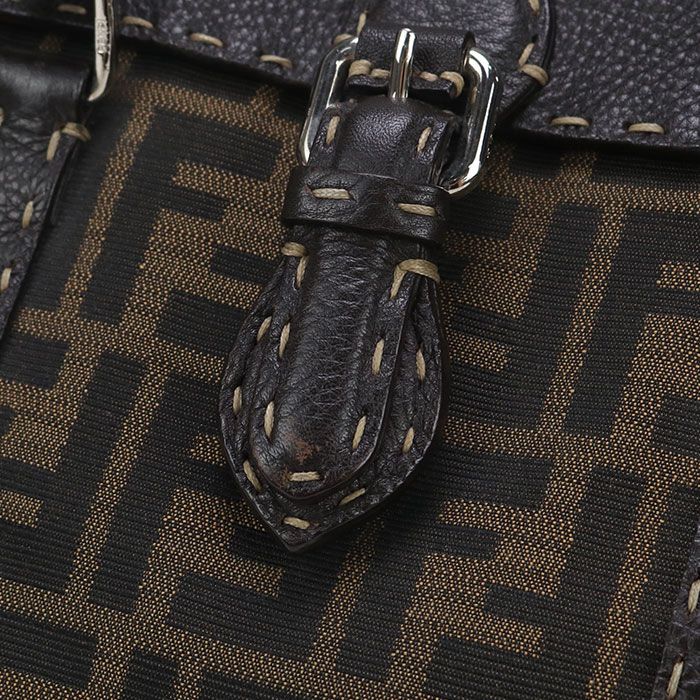 Fendi Selleria Mini Linda 8br486 Handbag Jacquard Leather Women