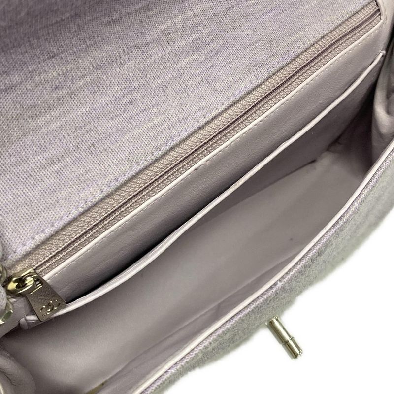 Chanel Shoulder Bag Single Flap Matelasse Light Purple Chain Shoulder/silver