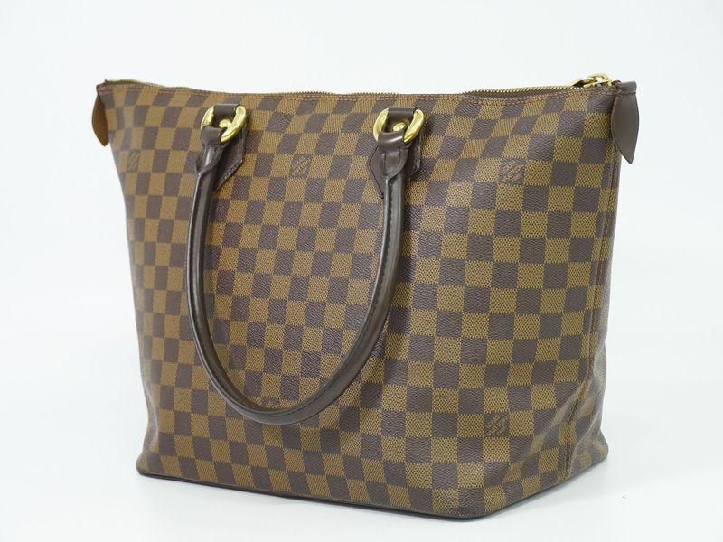 Authentic Louis Vuitton LV Saleya MM Damier Ebène Tote Handbag Brown N51182