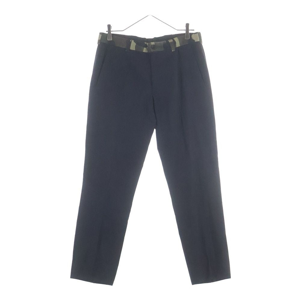 Dior Wool Pants Camouflage Contrast Trousers Black