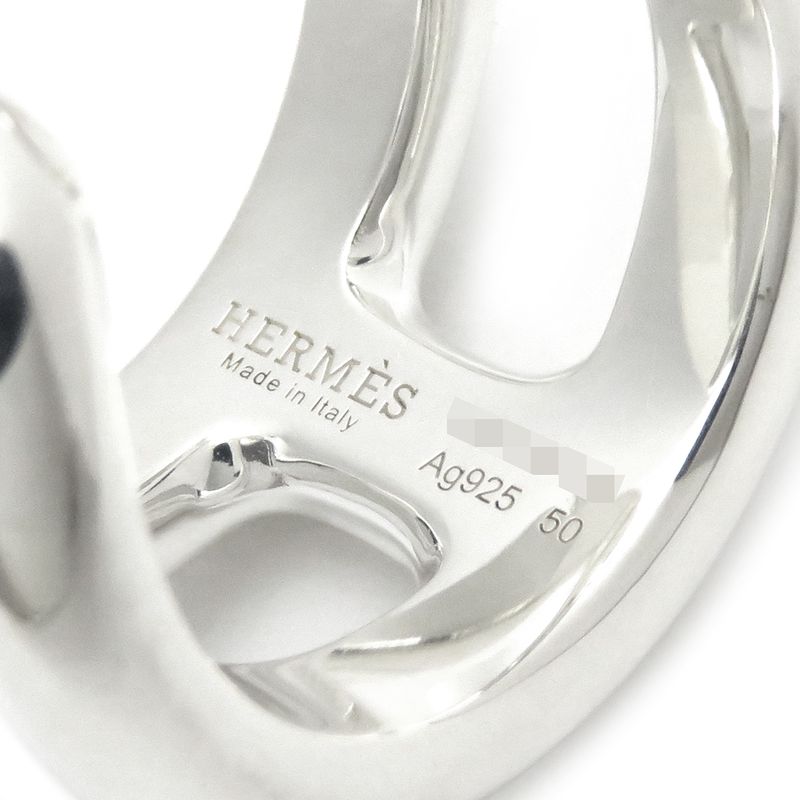 Hermes Ring Ozmoz PM Silver 925 Silver #50 (Jp10) Accessories Ag925 H Motif #10