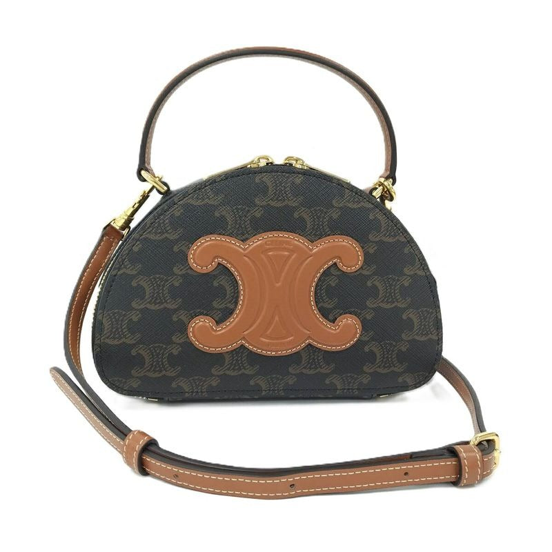 Celine Half Moon Case Leather Brown 10K642 ecm.04 lu
