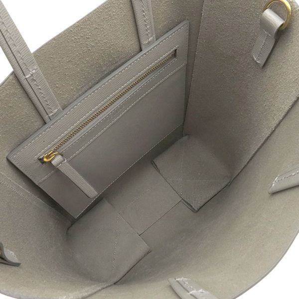 Celine 2way Bag Vertical Cabas Small Leather Gray Gold Hardware Tote Shoulder