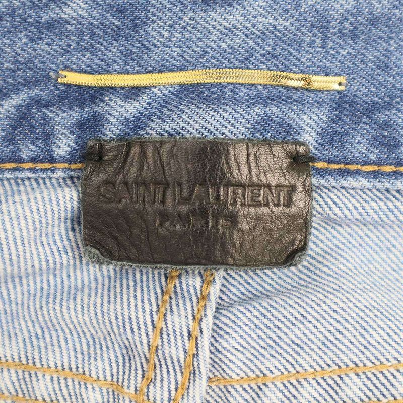Saint Laurent Paris Washed Denim Pants 463618 Indigo Blue 28