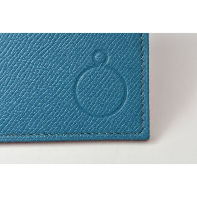 Hermes Flat Pouch Pass Case Petite Ache Vaux Epson Blue Red — view 2