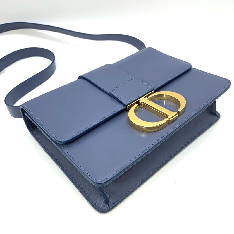 Dior Christian Dior 30 Montaigne Crossbody Shoulder Bag Blue Leather Women