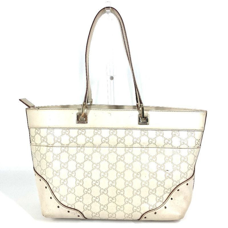 Gucci Shoulder Bag GG Guccissima Logo 145993 Cima Leather Off-white Color