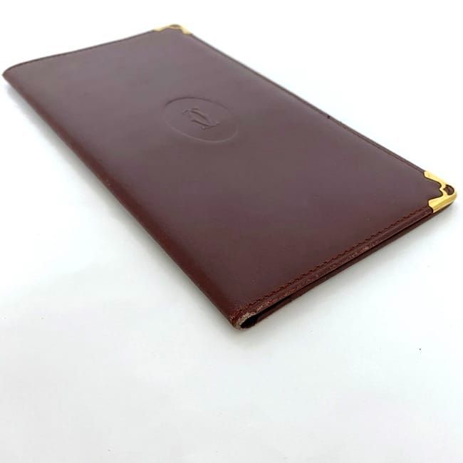 Cartier Fold Wallet Ec22951 Bordeaux Must Wallets Excellent Condition