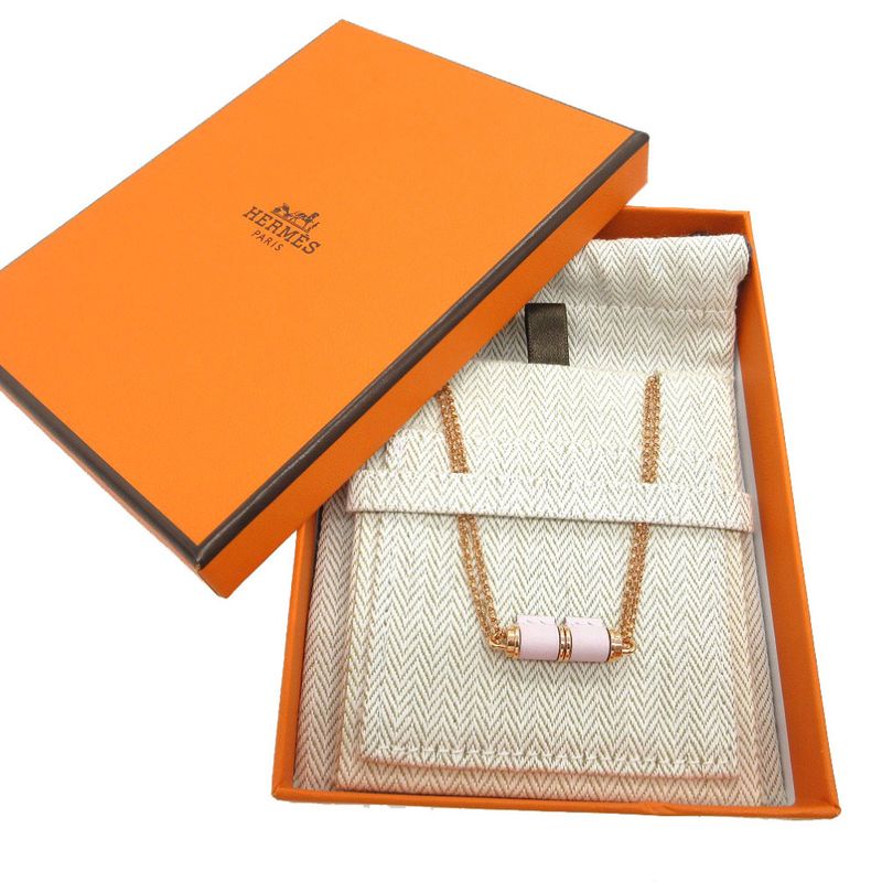 Hermes Charnière PM Necklace Vorsluft/leather Mauve Pale 1846 Hermes
