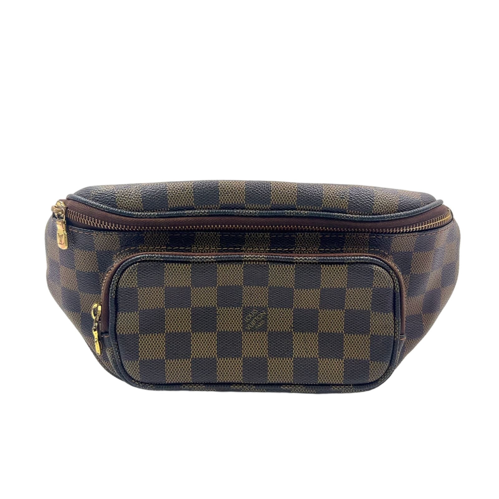 Louis Vuitton Bum Bag Melville Damier Ebene Leather Brown Gold