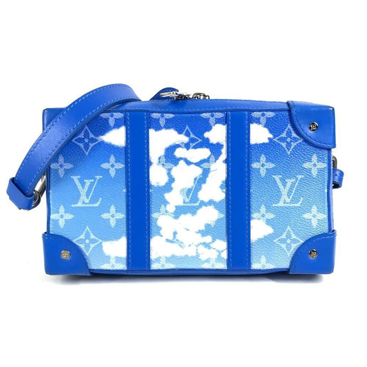 Louis Vuitton Shoulder Bag Soft Trunk Wallet Leather Blue White
