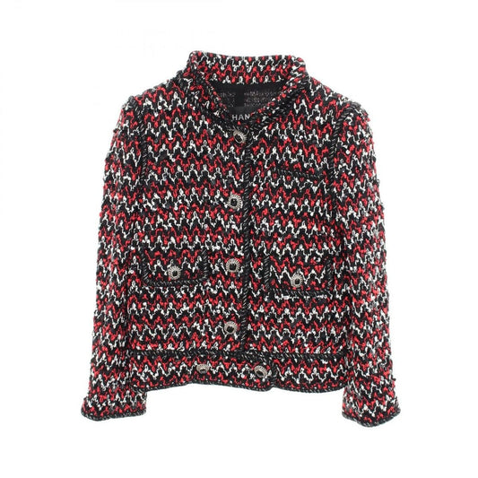 Chanel CC Logo Button Sequined Tweed Jacket