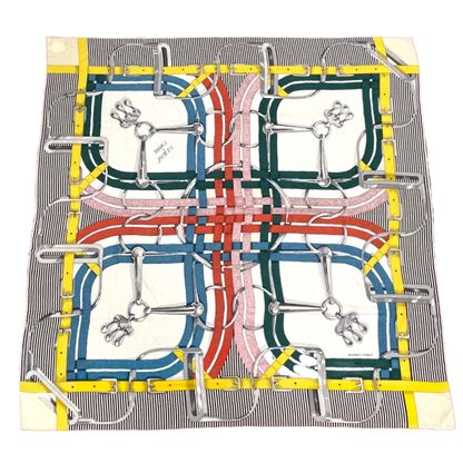 Hermes Carre 140 Large Size Stole Shawl Scarf MORS A Jouets Horse Bit Cashmere