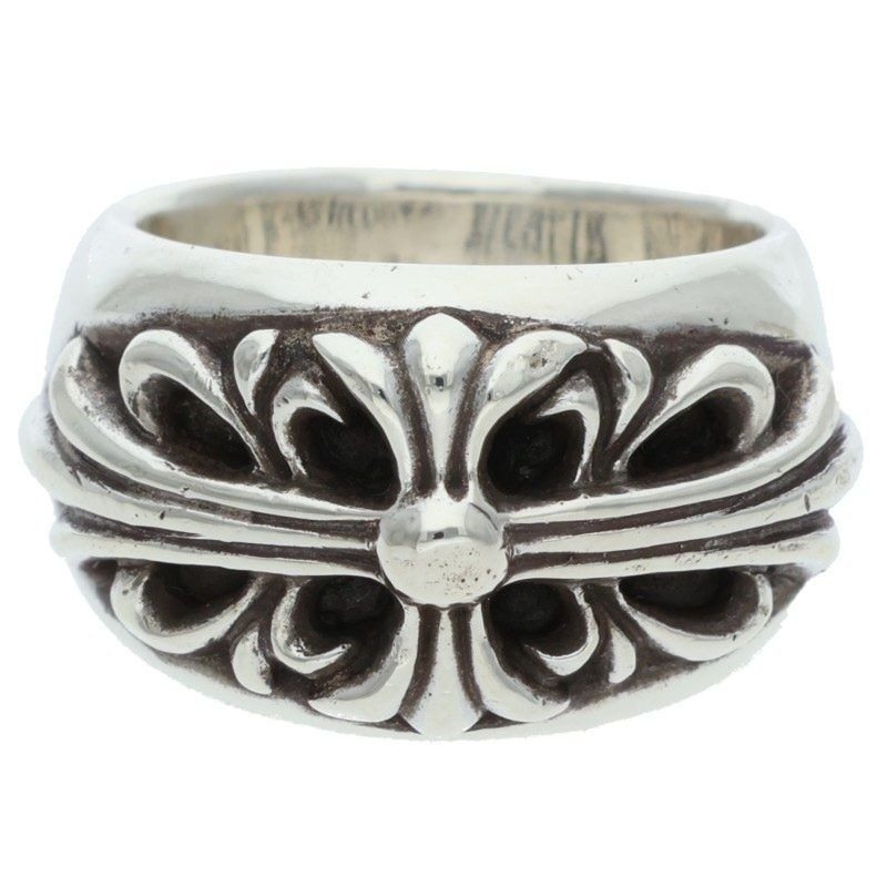 Chrome Hearts Flrl Crs Floral Cross Silver Ring