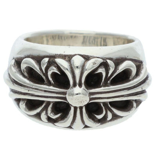 Chrome Hearts Flrl Crs Floral Cross Silver Ring