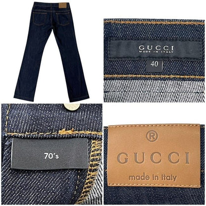 Gucci Denim Pants Navy Blue 338501 Excellent Condition 40 Denim Preowned