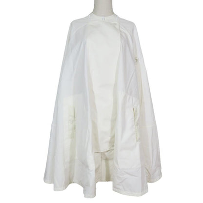 Hermes Poncho Cape Coat Jacket Long Nylon Switch Cotton 34 White