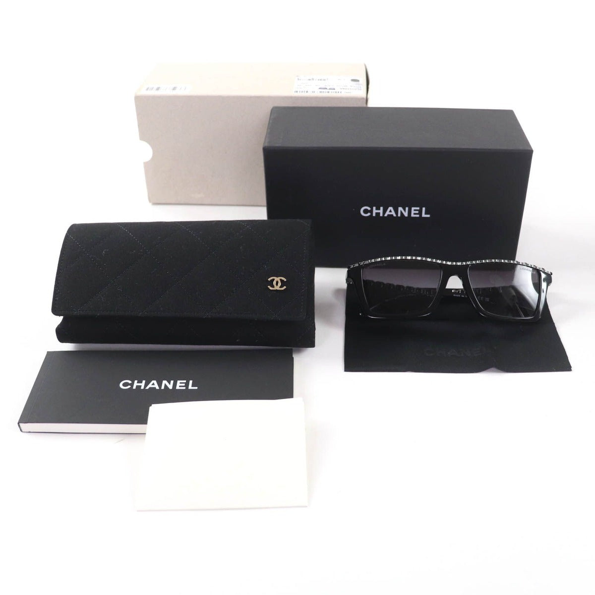 Chanel Rectangle Shape Sunglasses CC Logo Eyewear Black 54 17 140 — view 2