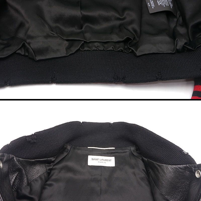 Saint Laurent Teddy Jacket 44 Black Damaged