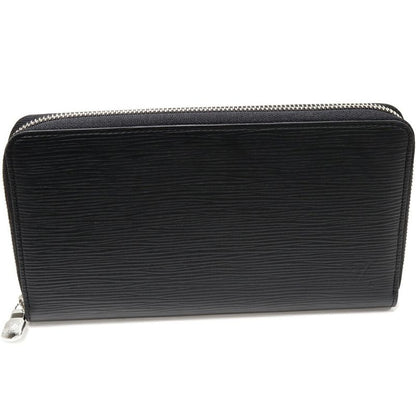 Louis Vuitton Round Zipper Long Wallet With Change Pocket Epi Noir Black Zippy