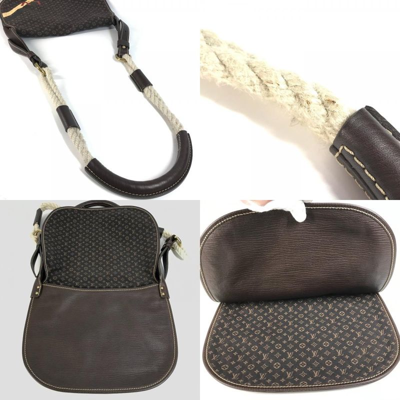 Louis Vuitton Shoulder Bag Aman M40021 Monogram Mini Lin Canvas Brown