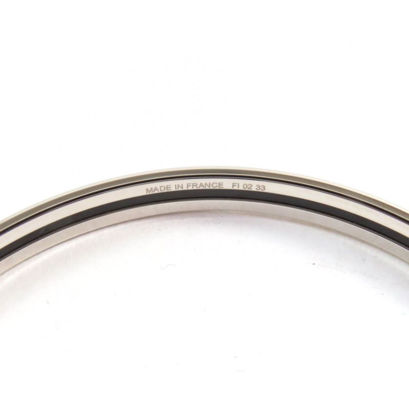 Hermes Carte À Jouet Orfevre Blanc Platine Blanc Current Enamel Bracelet Bangle
