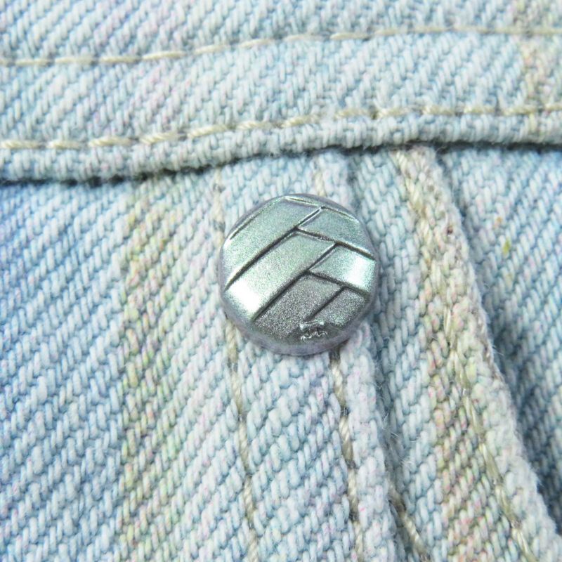 CHANEL P58766 Cotton Striped Hem Cut Off Denim Skirt Light Blue 34 Made In