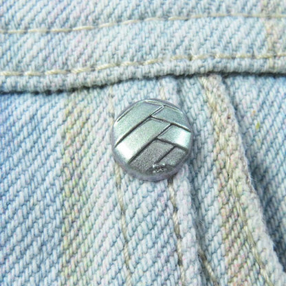 CHANEL P58766 Cotton Striped Hem Cut Off Denim Skirt Light Blue 34 Made In