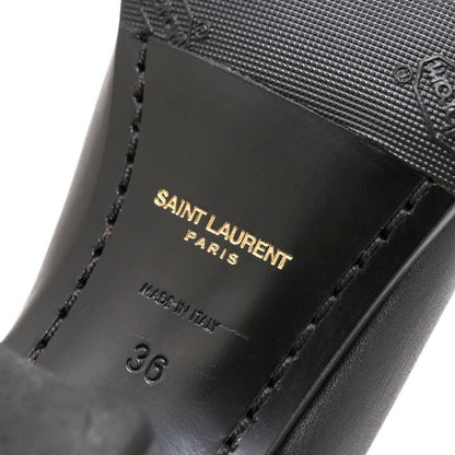 Saint Laurent Paris Boots Size 36 Leather Short Boots Shoes Belt Black Made In