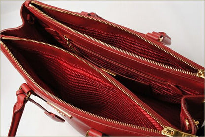 Prada Handbag Shoulder Bag Prada B1786t Saffiano Fuoco Red With 2 Way Strap