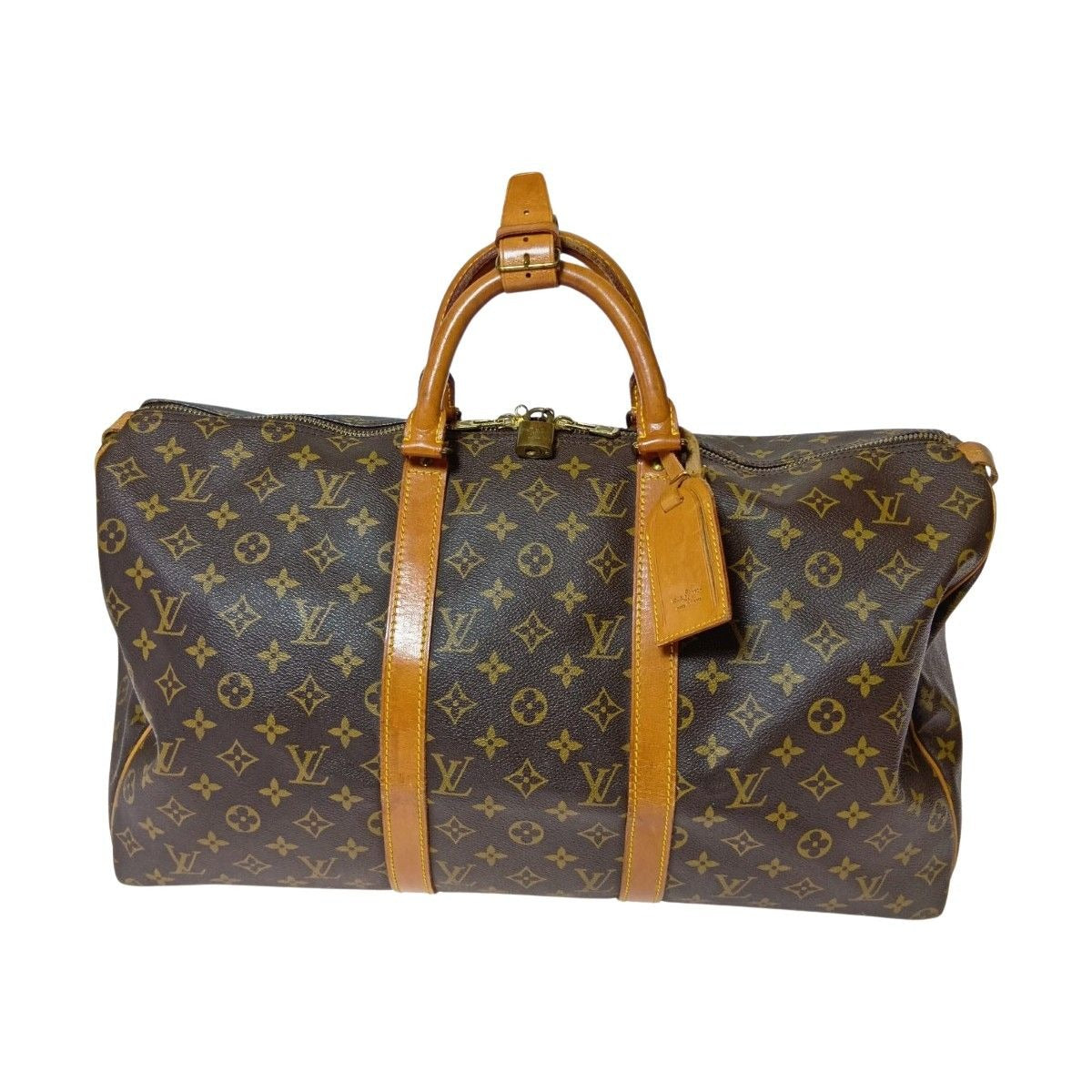 Louis Vuitton Monogram Keepall 50 Boston Bag Brown